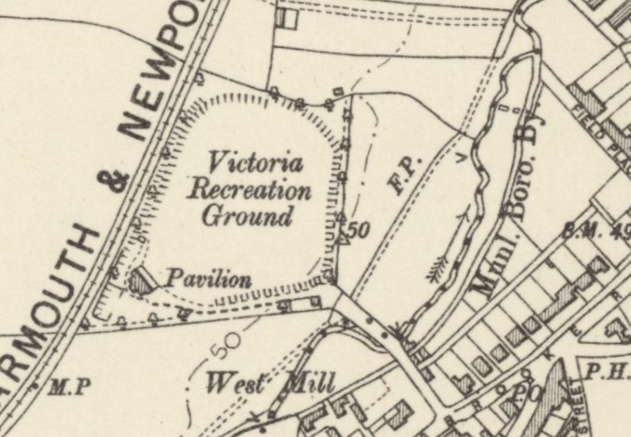 Isle of Wight - Newport Victoria Recreation Ground : Map credit National Library of Scotland